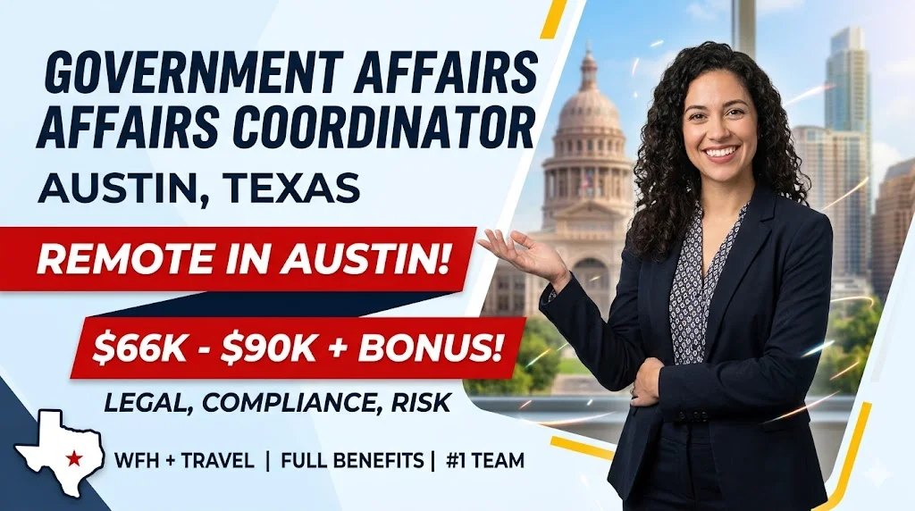 State Farm Hiring Government Affairs Coordinator in Austin USA – Salary Up to $90,000