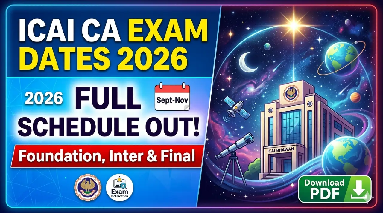 ICAI CA Exam Schedule 2026: September-November Schedule for Foundation, Inter & Final