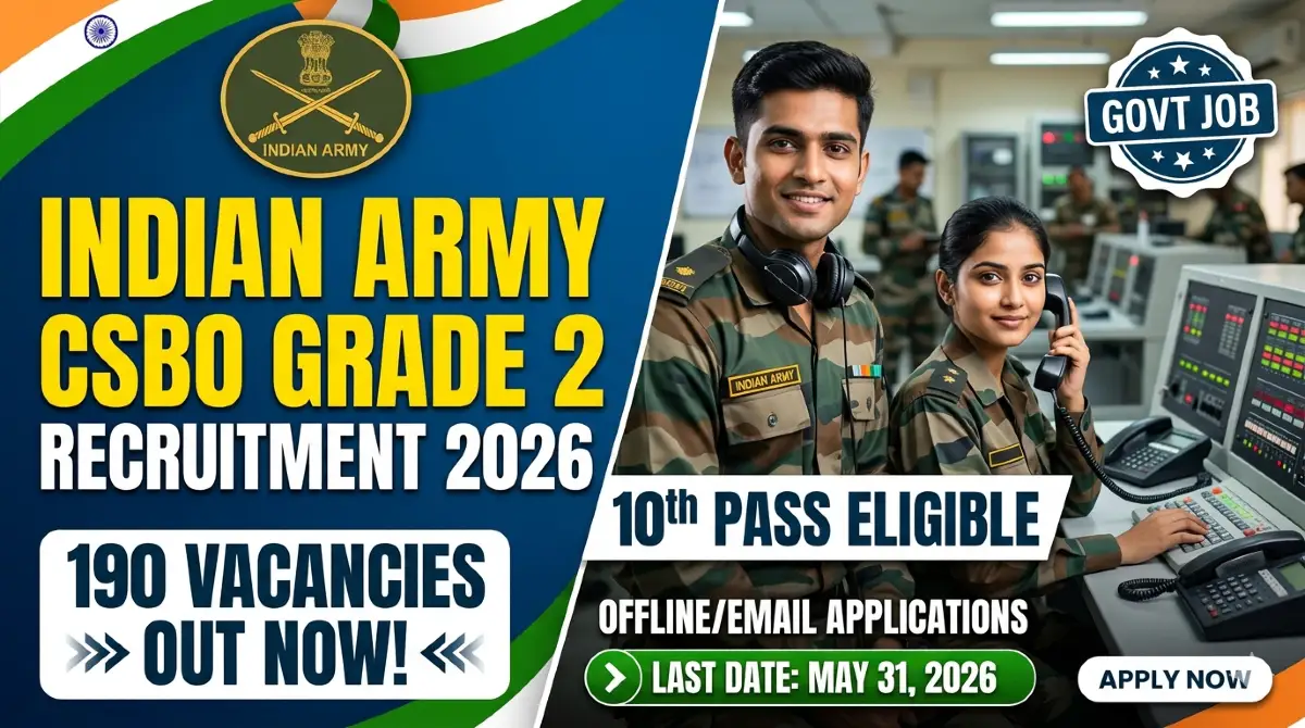 Indian Army 190 CSBO Vacancies: Salary, Eligibility, and Step-by-Step Application Guide