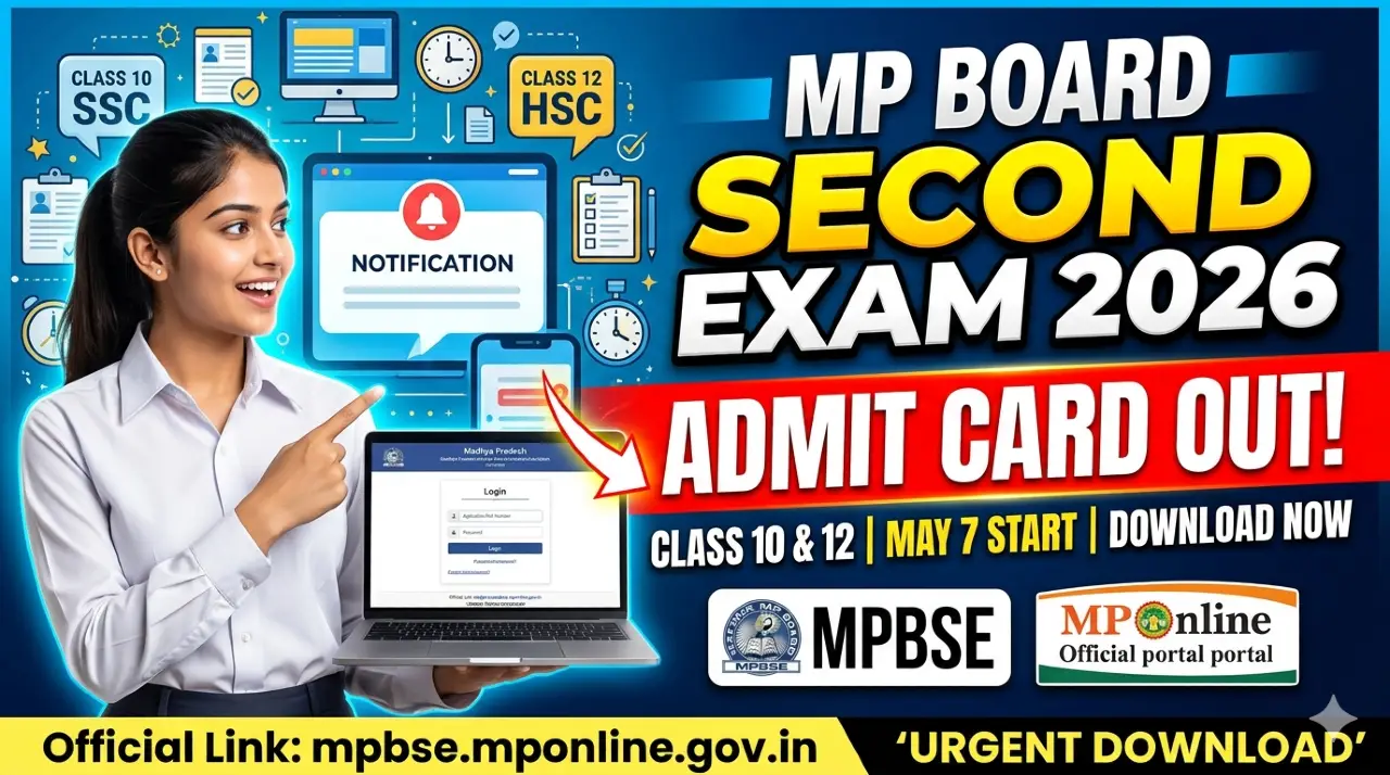 MP Board Second Exam Admit Card 2026 OUT: Download 10th and 12th Hall Ticket @ mpbse.mponline.gov.in