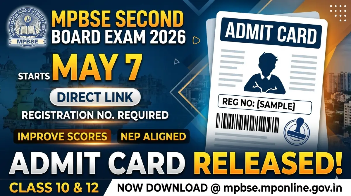 MPBSE Second Board Admit Card 2026 Released: Check Class 10th and 12th Exam Dates and Download Link