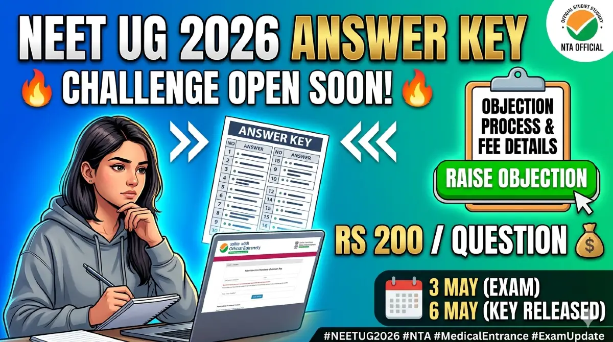 NTA Update: NEET UG 2026 Answer Key Challenge Fees, Dates, and Official Process