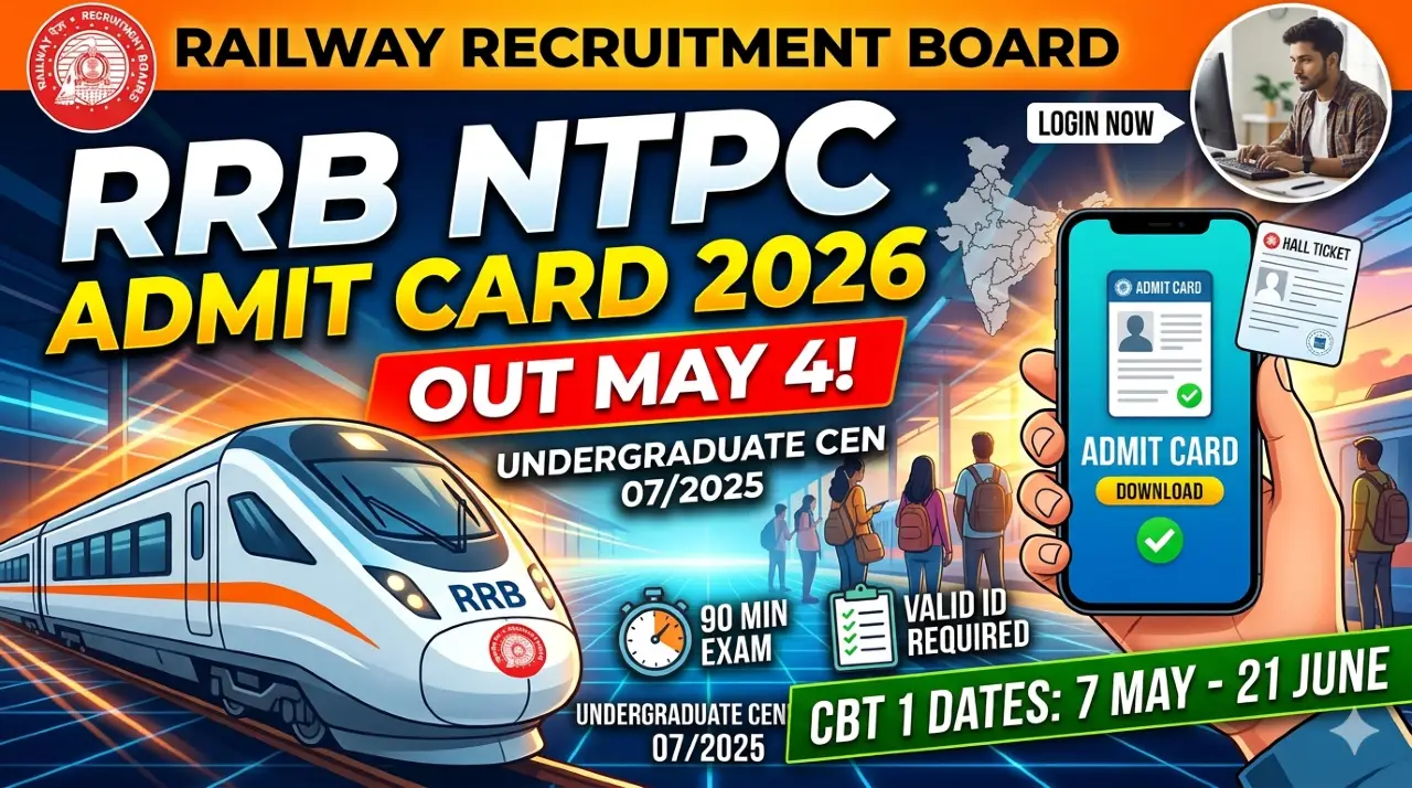 RRB NTPC Admit Card 2026: CBT 1 Hall Ticket Expected Date & Exam Schedule